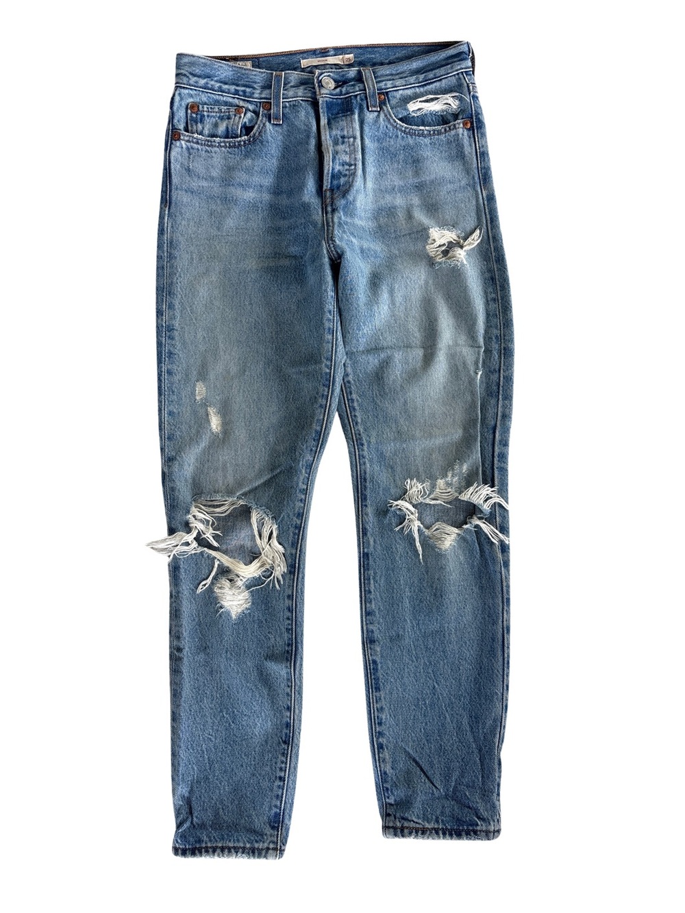 Levi’s Wedgie Fit Ankle “Authentically Yours - Light distressed wash size 25
